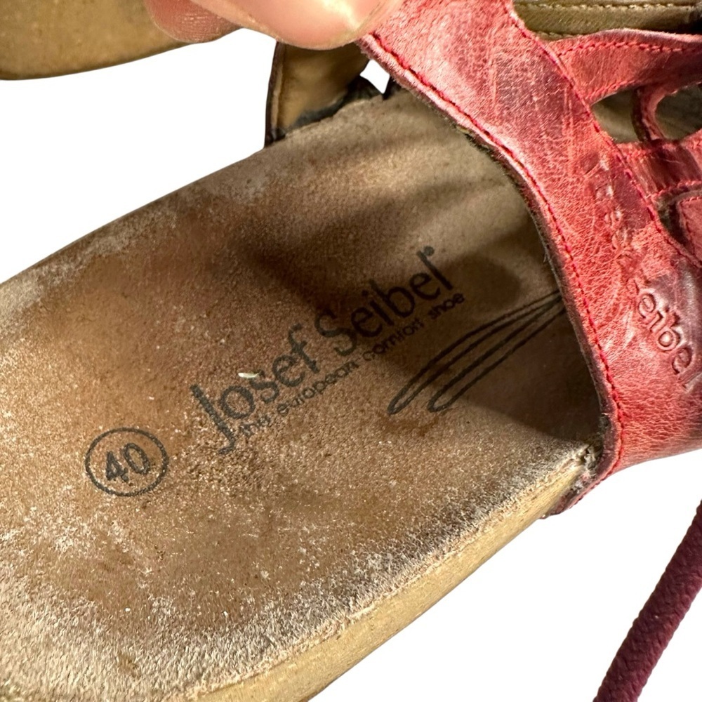 Josef Seibel Tonga Burgundy Red Sandal Size 40 - Picture 9 of 10